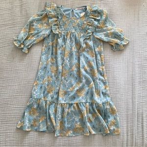 Blue and Yellow Floral Dress